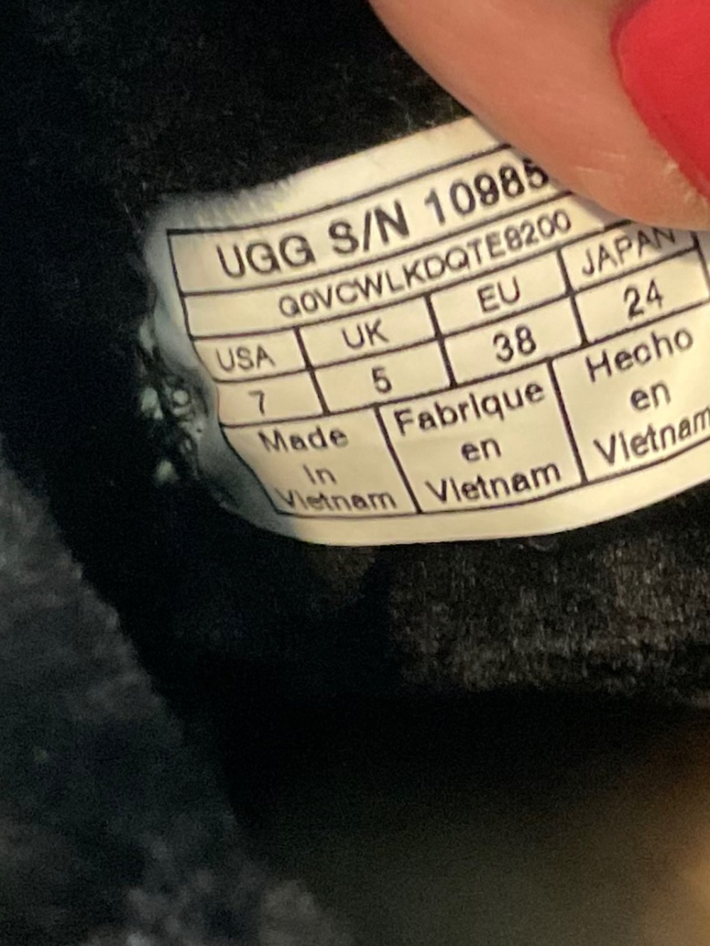 UGG Classic Mini Fluff Quilted Sheepskin Boots in Black Suede Size 7 NEW - Picture 9 of 11
